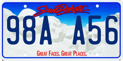 SD license plate 98AA56