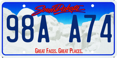 SD license plate 98AA74