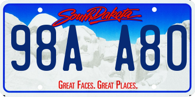 SD license plate 98AA80