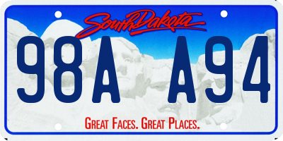 SD license plate 98AA94