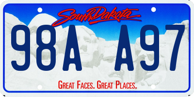 SD license plate 98AA97