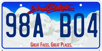 SD license plate 98AB04