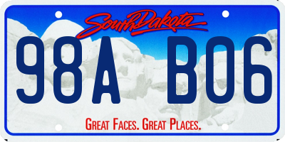 SD license plate 98AB06