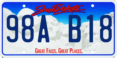 SD license plate 98AB18
