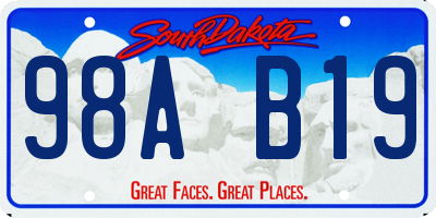 SD license plate 98AB19