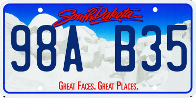 SD license plate 98AB35