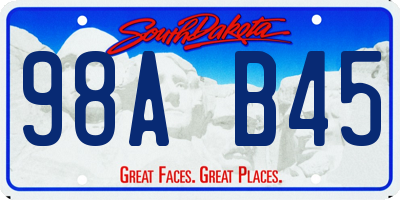 SD license plate 98AB45