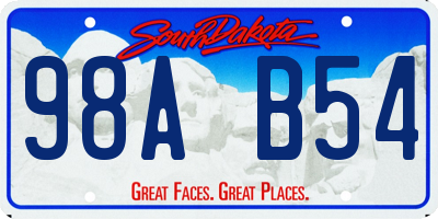 SD license plate 98AB54