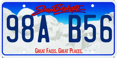 SD license plate 98AB56