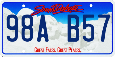 SD license plate 98AB57