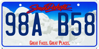 SD license plate 98AB58