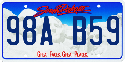 SD license plate 98AB59
