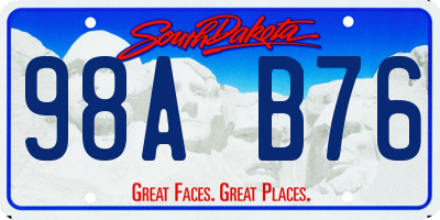 SD license plate 98AB76