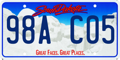 SD license plate 98AC05