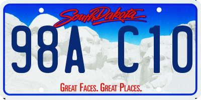 SD license plate 98AC10