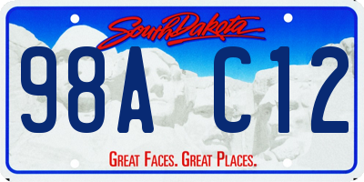 SD license plate 98AC12