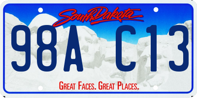 SD license plate 98AC13