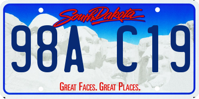 SD license plate 98AC19