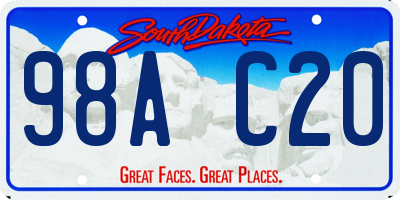 SD license plate 98AC20