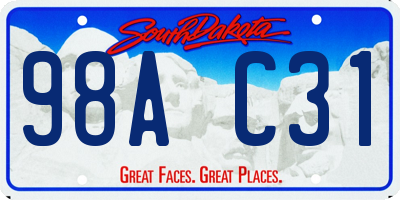 SD license plate 98AC31