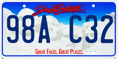 SD license plate 98AC32