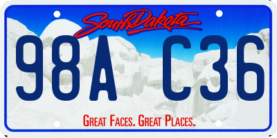 SD license plate 98AC36