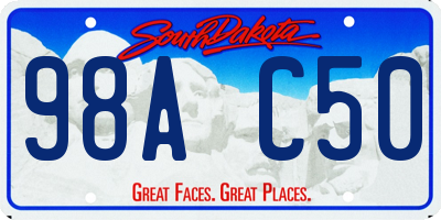 SD license plate 98AC50