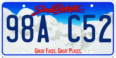 SD license plate 98AC52