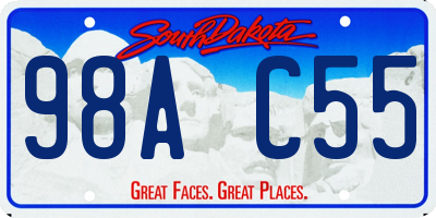 SD license plate 98AC55