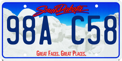SD license plate 98AC58