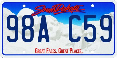 SD license plate 98AC59