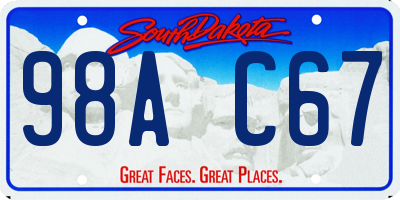 SD license plate 98AC67