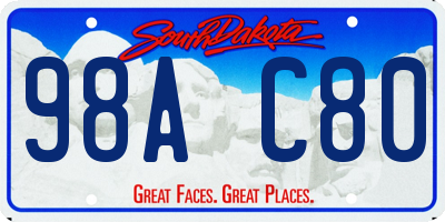 SD license plate 98AC80