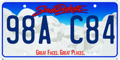 SD license plate 98AC84