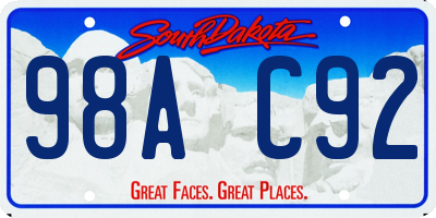 SD license plate 98AC92