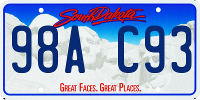 SD license plate 98AC93