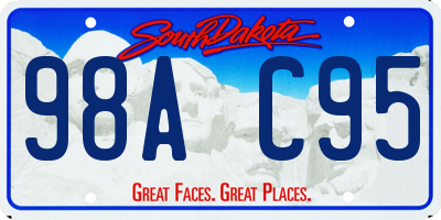 SD license plate 98AC95