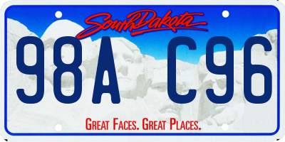 SD license plate 98AC96