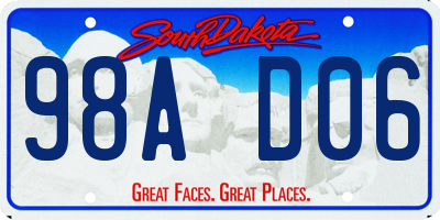 SD license plate 98AD06