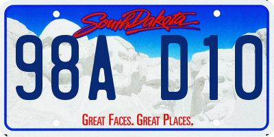 SD license plate 98AD10