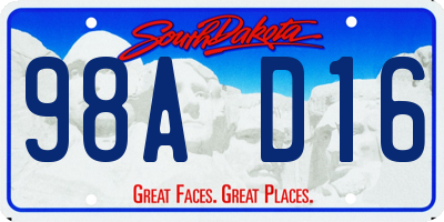 SD license plate 98AD16