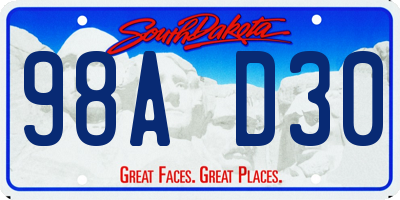 SD license plate 98AD30