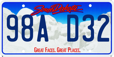 SD license plate 98AD32