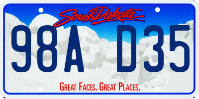 SD license plate 98AD35