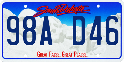 SD license plate 98AD46