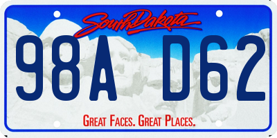 SD license plate 98AD62