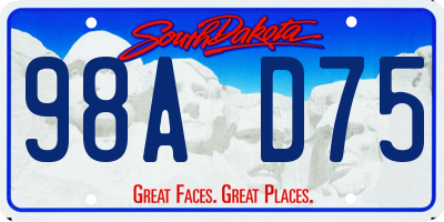 SD license plate 98AD75