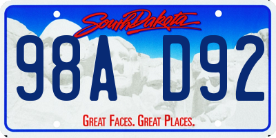SD license plate 98AD92