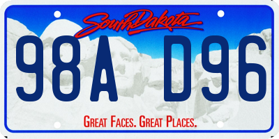 SD license plate 98AD96
