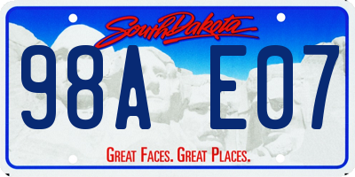 SD license plate 98AE07